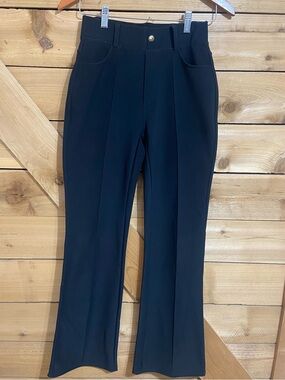 Indero Black High-Rise Straight-Leg Trouser Pants